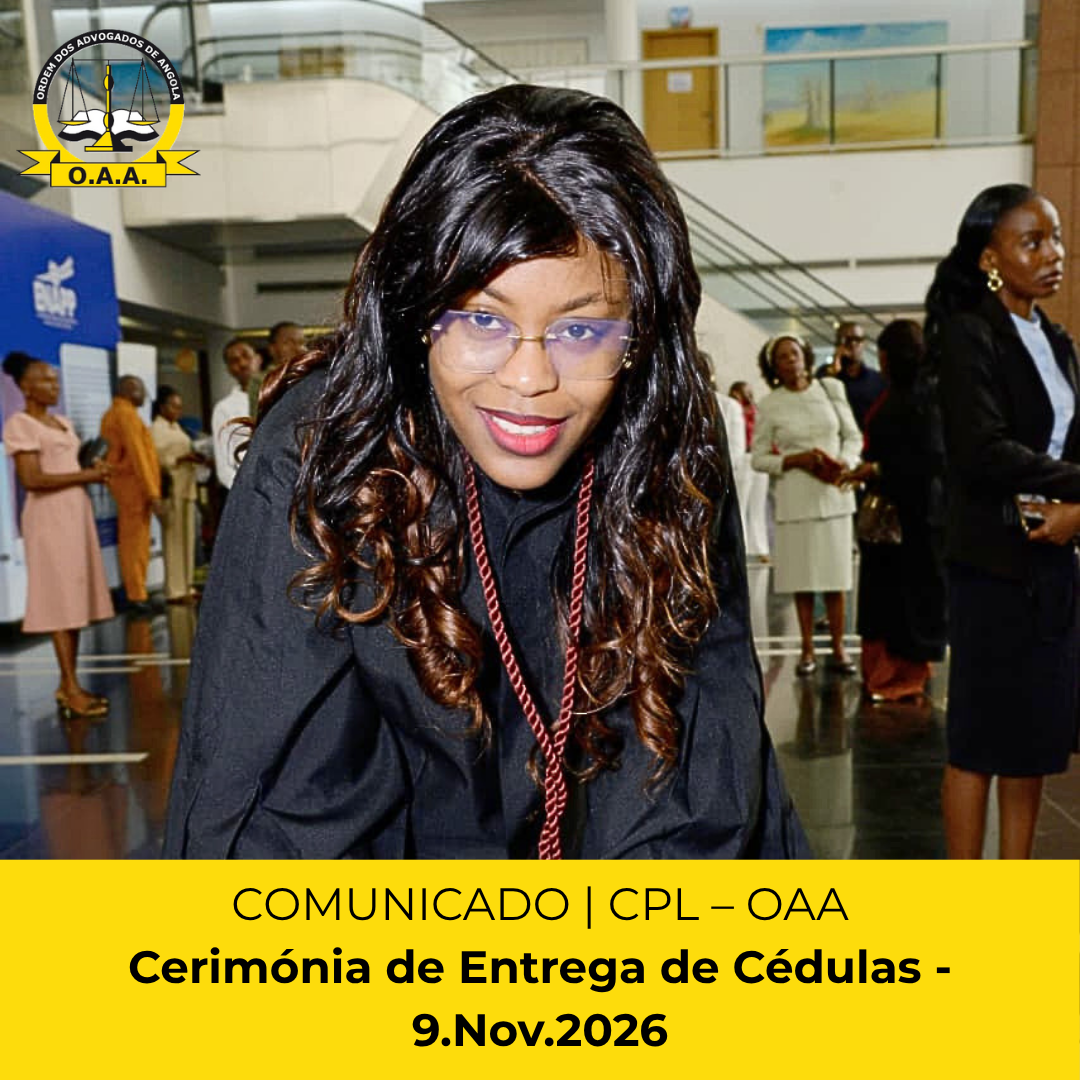 COMUNICADO CPL-OAA | Cerimónia de Entrega de Cédulas - 09 de Nov. 2026