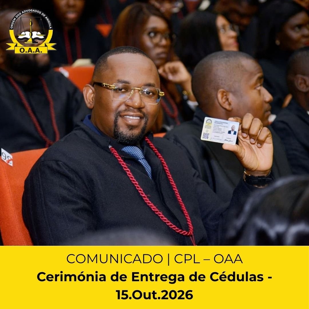 COMUNICADO CPL-OAA | Cerimónia de Entrega de Cédulas - 15 de Out. 2026